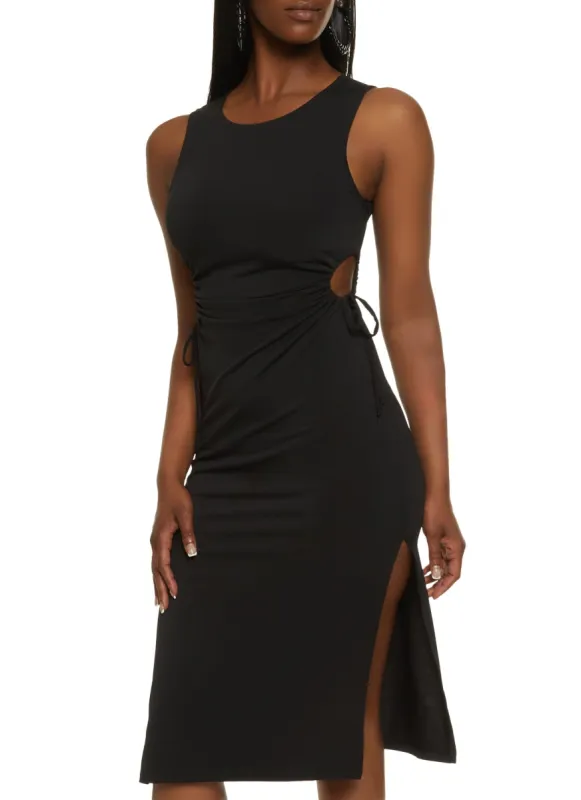 Cut Out Waist Midi Dress sold by Rainbow