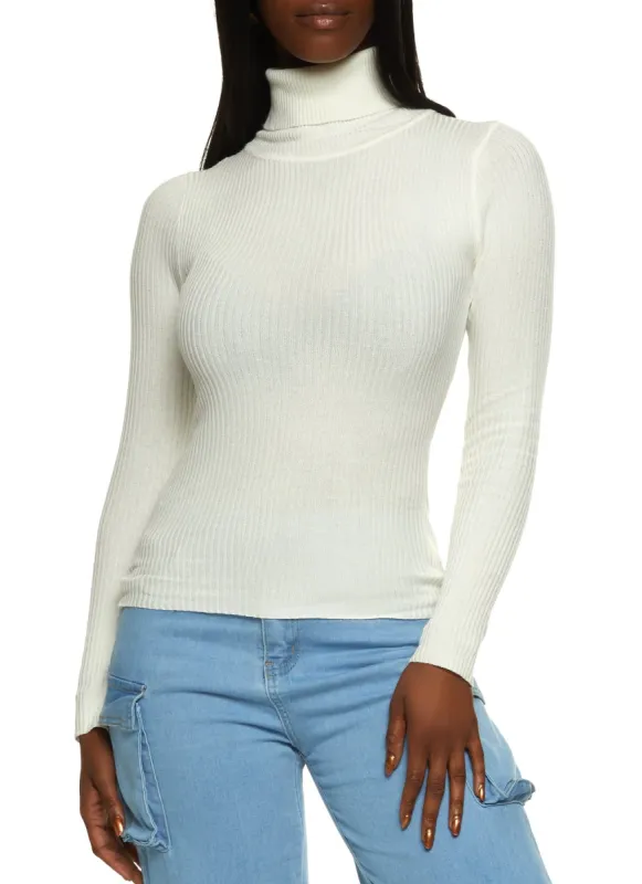 Basic Ribbed Turtleneck Top sold by Rainbow