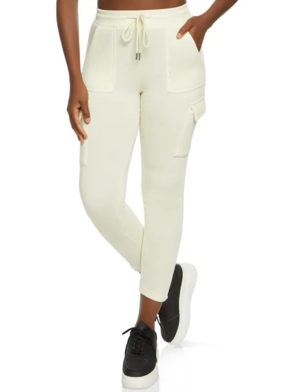 Fleece Drawstring Cargo Pocket Sweatpants sold by Rainbow