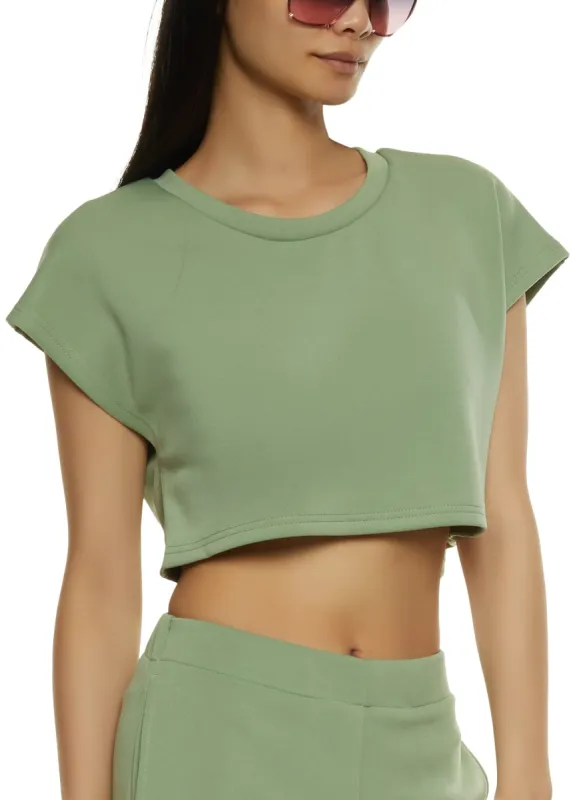 Solid Boxy Crop Top sold by Rainbow