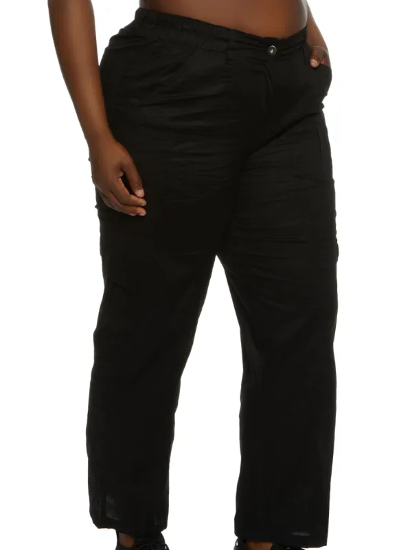 Plus Size Poplin Cargo Pants sold by Rainbow