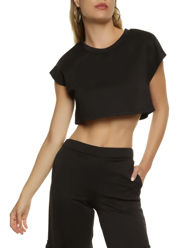 Solid Boxy Crop Top sold by Rainbow