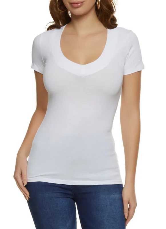 Basic V Neck Short Sleeve Tee sold by Rainbow