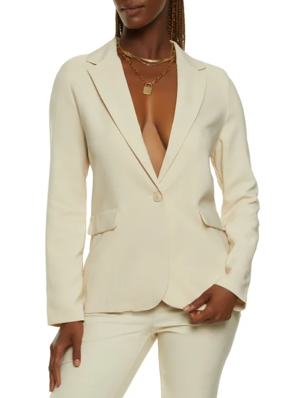 Solid One Button Blazer sold by Rainbow