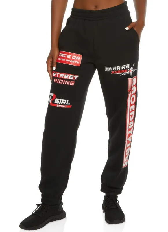 Race Day Vibes Graphic Joggers sold by Rainbow