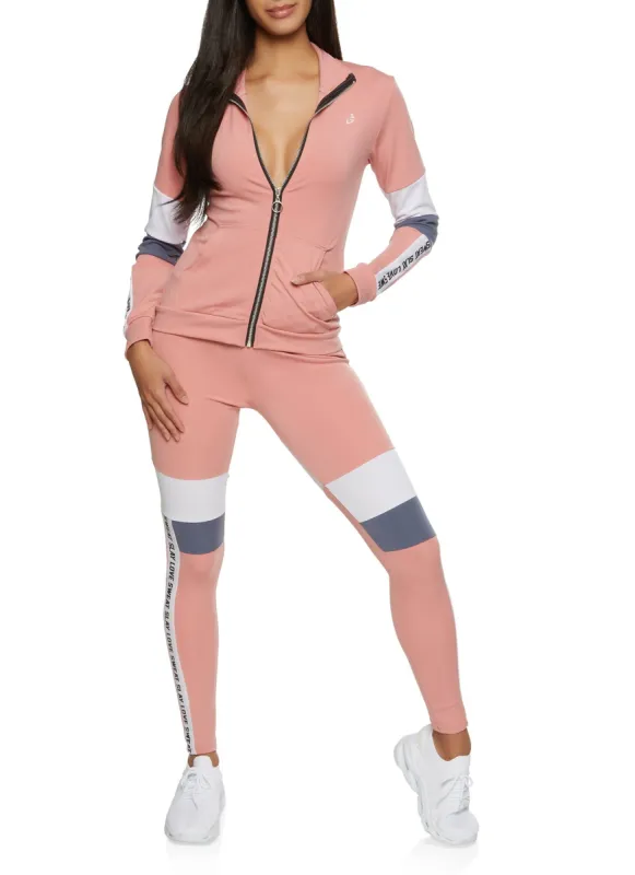 Sweat Slay Love Color Blocked Track Jacket sold by Rainbow