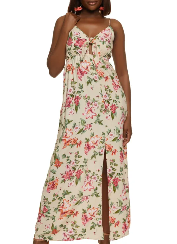 Floral Keyhole Maxi Dress sold by Rainbow