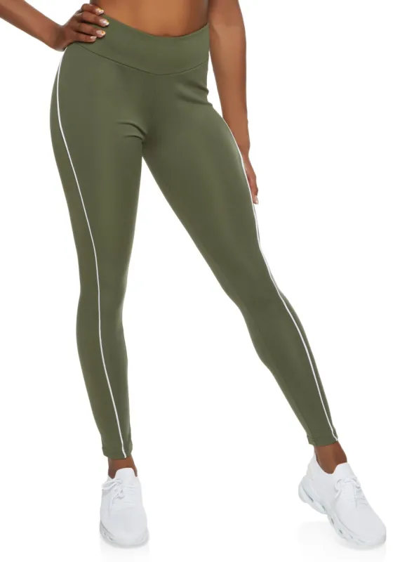 Contrast Piping Side Detail Leggings sold by Rainbow