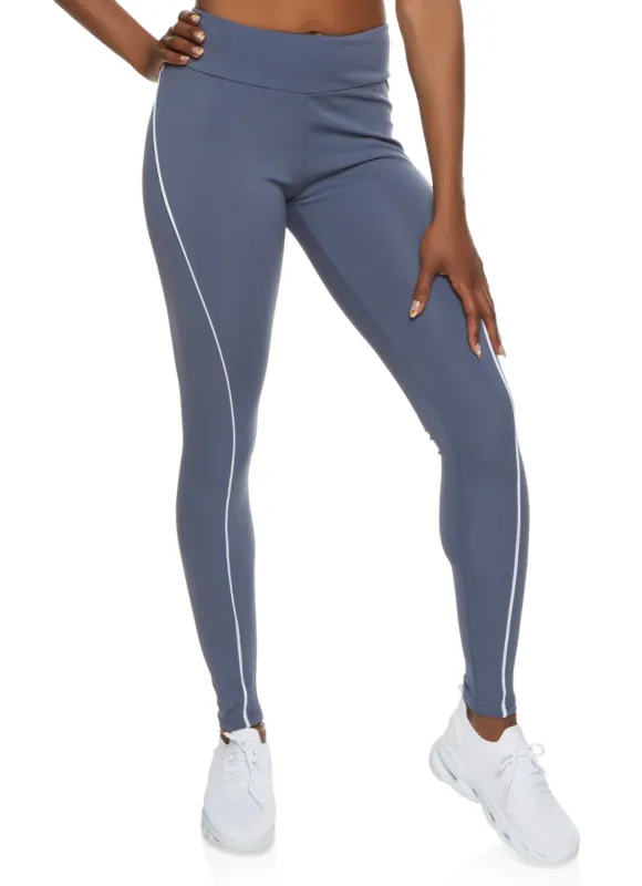 Contrast Piping Side Detail Leggings sold by Rainbow