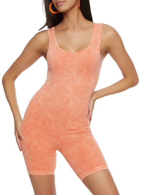 Seamless Rib Knit Scoop Neck Romper sold by Rainbow
