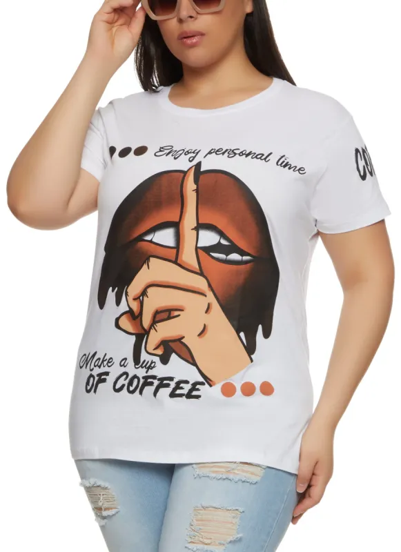 Plus Size Enjoy Personal Time Make A Cup Of Coffee T Shirt sold by Rainbow