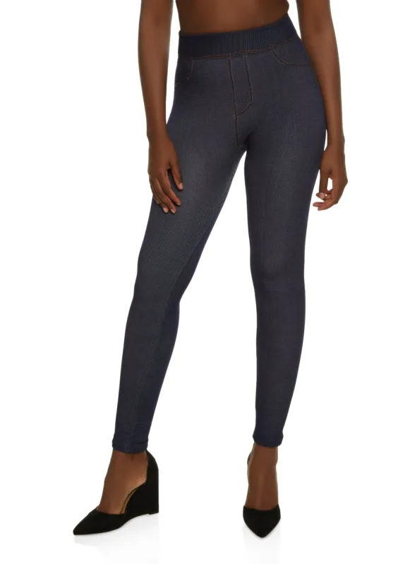 Denim Knit Fleece Lined Jeggings sold by Rainbow