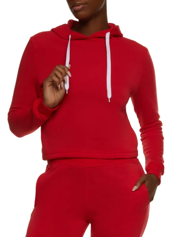 Fleece Hooded Cropped Sweatshirt sold by Rainbow