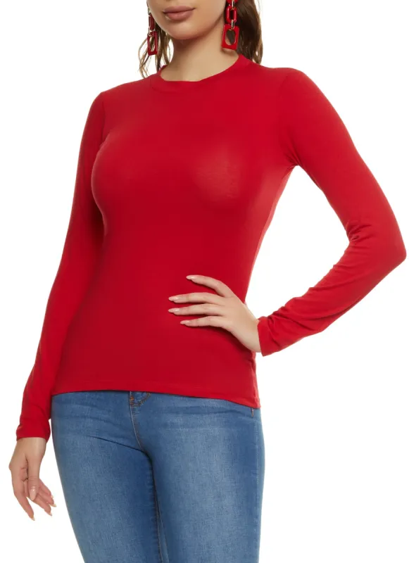 Basic Long Sleeve Crew Neck Tee sold by Rainbow