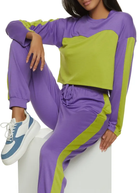 Color Block Side Stripe Crop Top sold by Rainbow