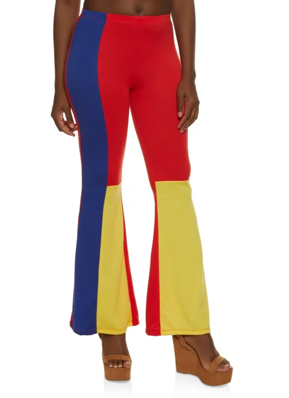 Color Blocked High Waist Flare Pants sold by Rainbow