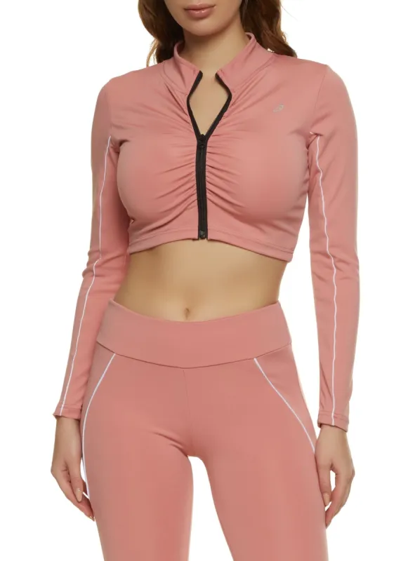Ruched Zip Front Track Jacket sold by Rainbow