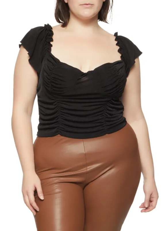 Plus Size Bustier Ruched Top sold by Rainbow