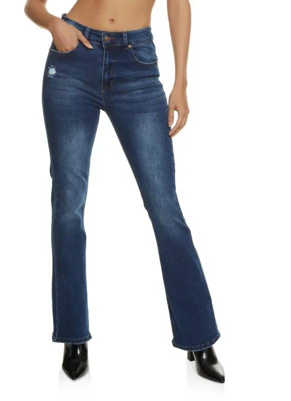 WAX Whiskered High Waist Boot Cut Jeans sold by Rainbow