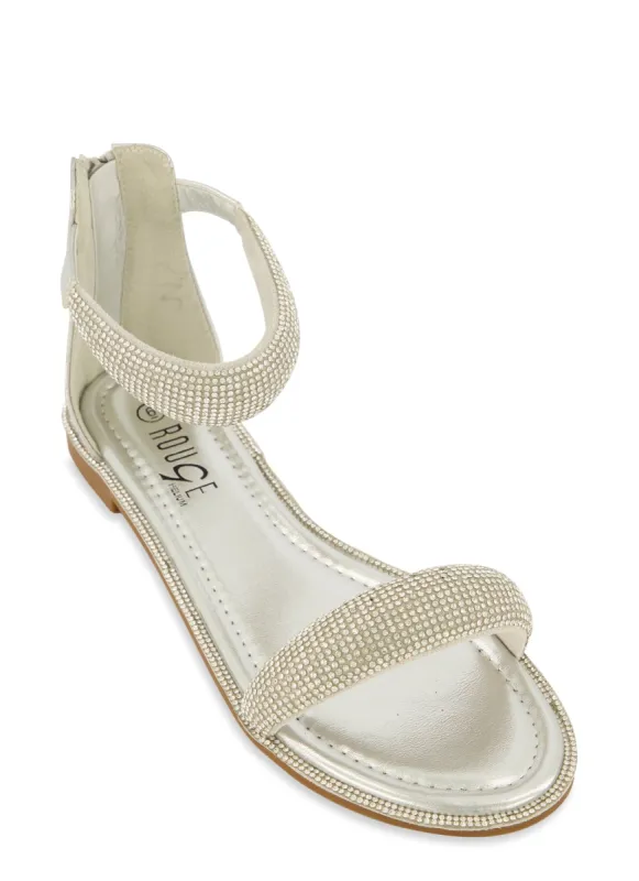 Rhinestone Puffy Ankle Strap Sandals sold by Rainbow