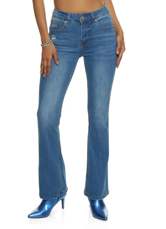 WAX Whiskered High Waist Boot Cut Jeans sold by Rainbow