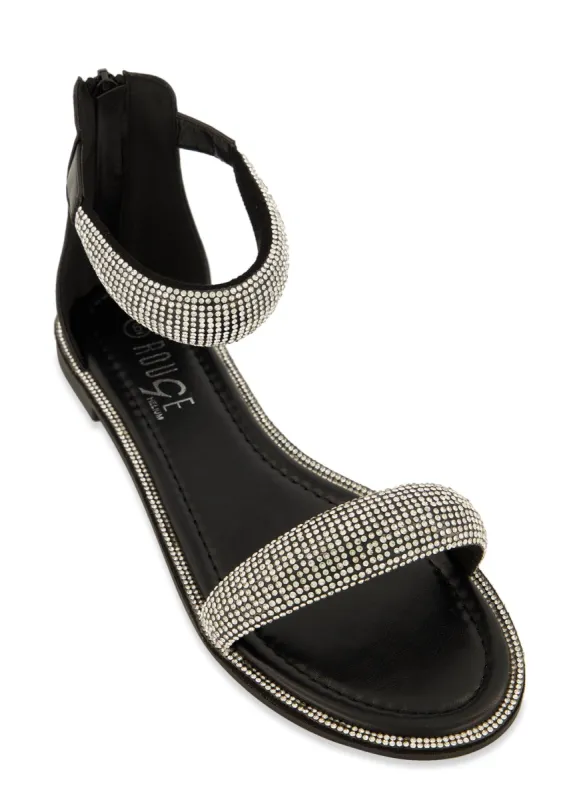 Rhinestone Puffy Ankle Strap Sandals sold by Rainbow