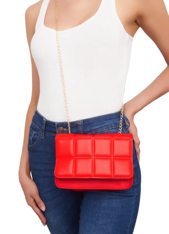 Quilted Square Flap Crossbody Bag sold by Rainbow