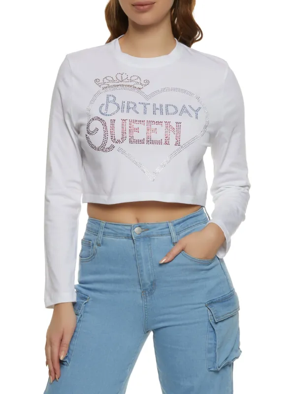 Rhinestone Birthday Queen Graphic Tee sold by Rainbow