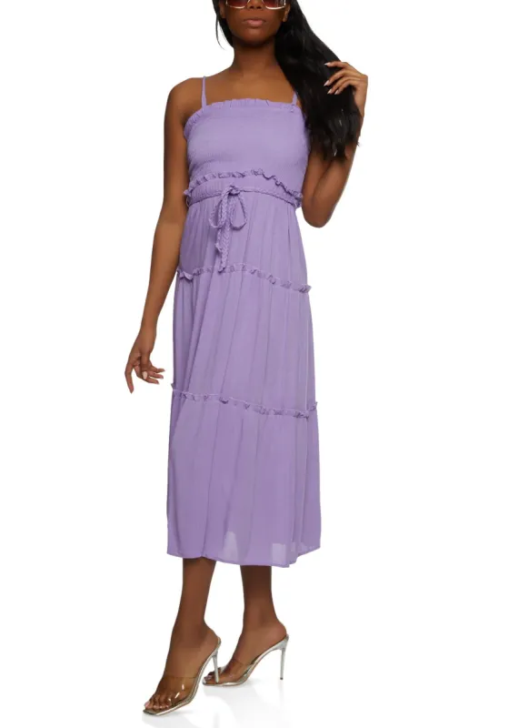 Tiered Braided Belt Cami Dress sold by Rainbow