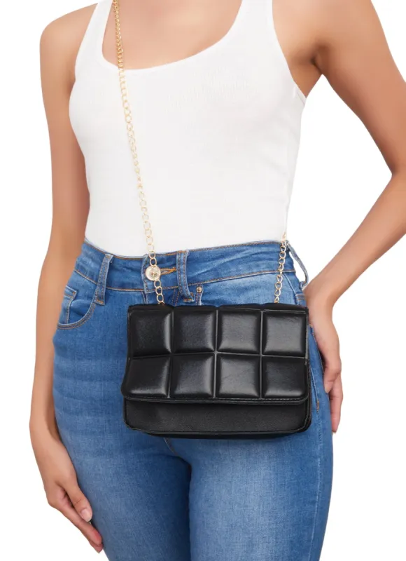 Quilted Square Flap Crossbody Bag sold by Rainbow