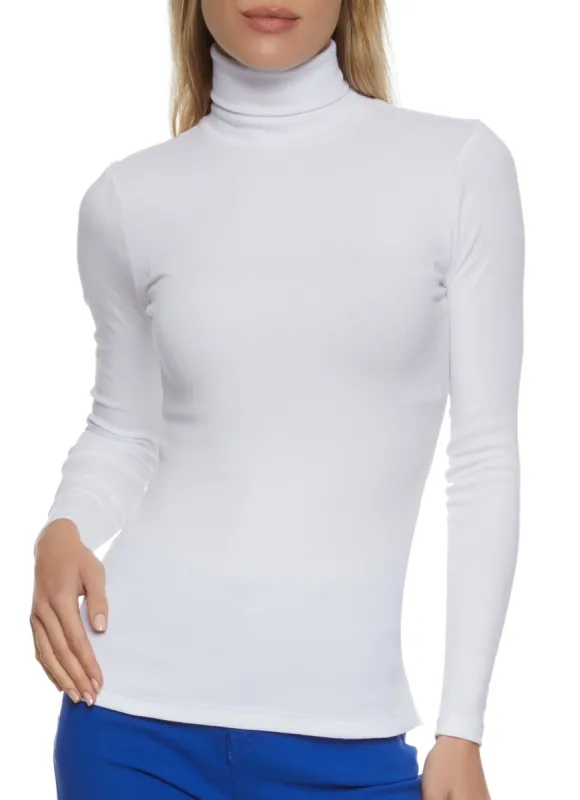 Basic Turtleneck Long Sleeve Top sold by Rainbow