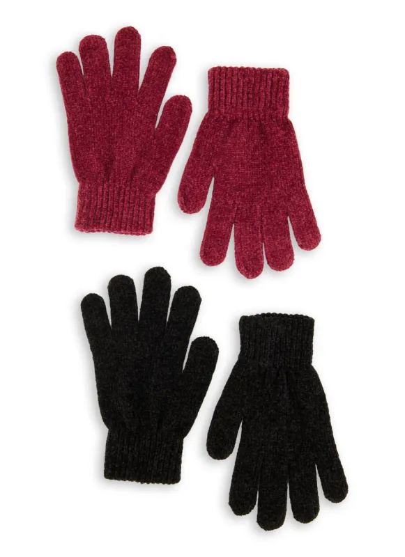 2 Pack Chenille Solid Gloves sold by Rainbow