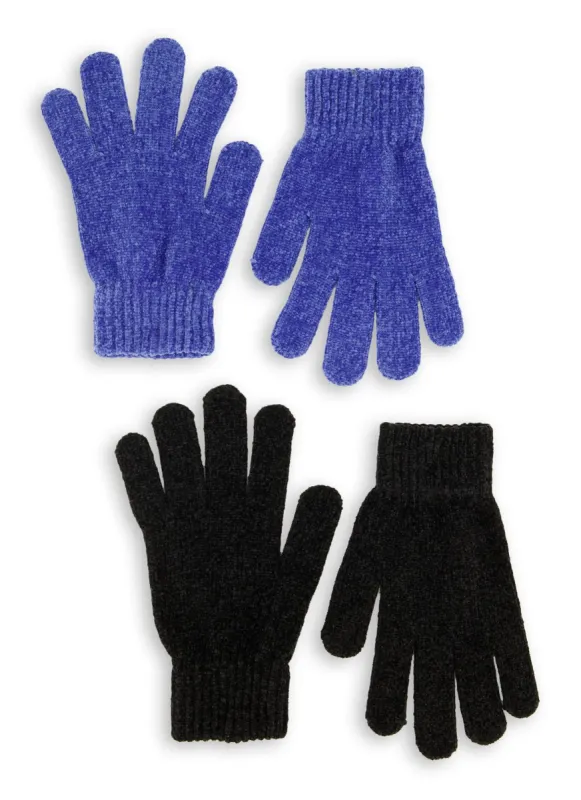 2 Pack Chenille Solid Gloves sold by Rainbow