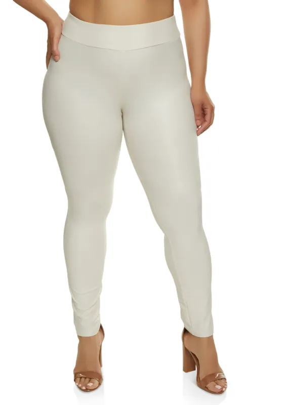 Plus Size Faux Leather High Waisted Leggings sold by Rainbow