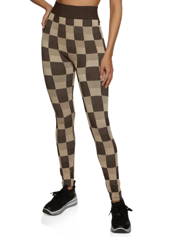 Checkered Print Leggings sold by Rainbow
