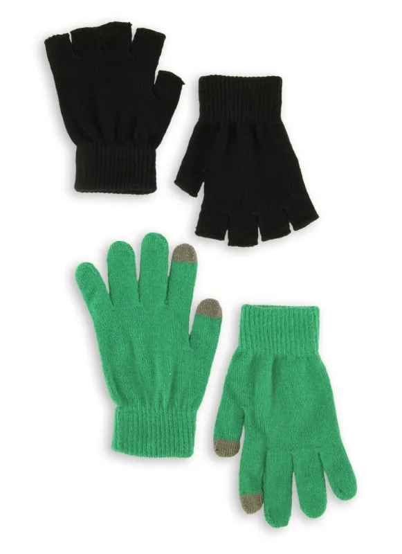 2 Pack Ribbed Tech Knit Gloves sold by Rainbow