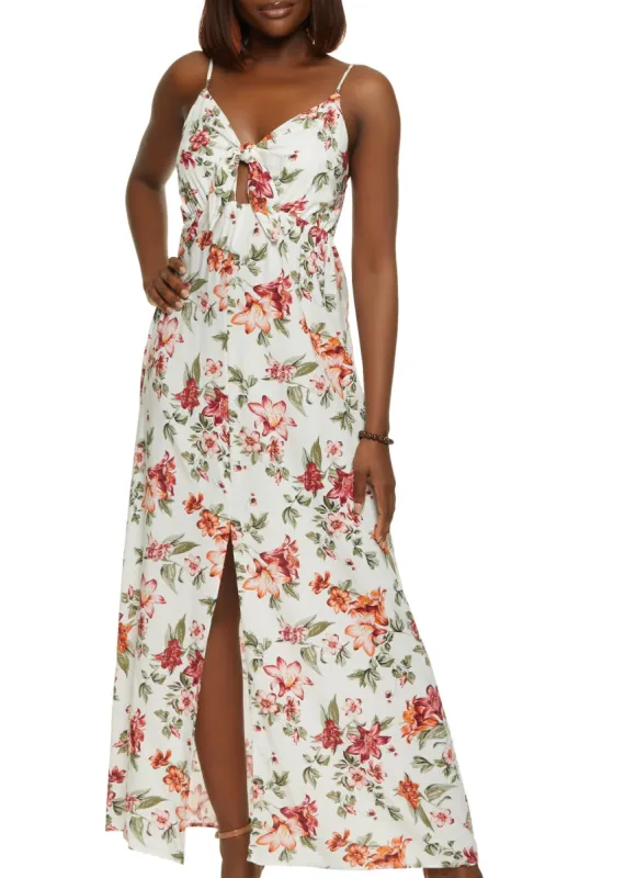 Floral Keyhole Maxi Dress sold by Rainbow