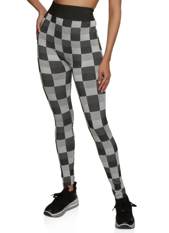 Checkered Print Leggings sold by Rainbow