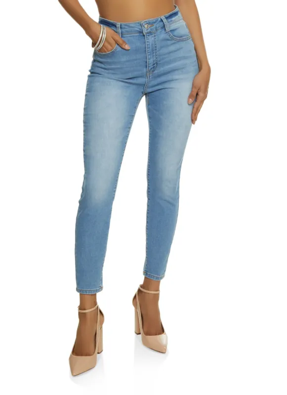 WAX Whiskered High Waist Skinny Ankle Jeans sold by Rainbow