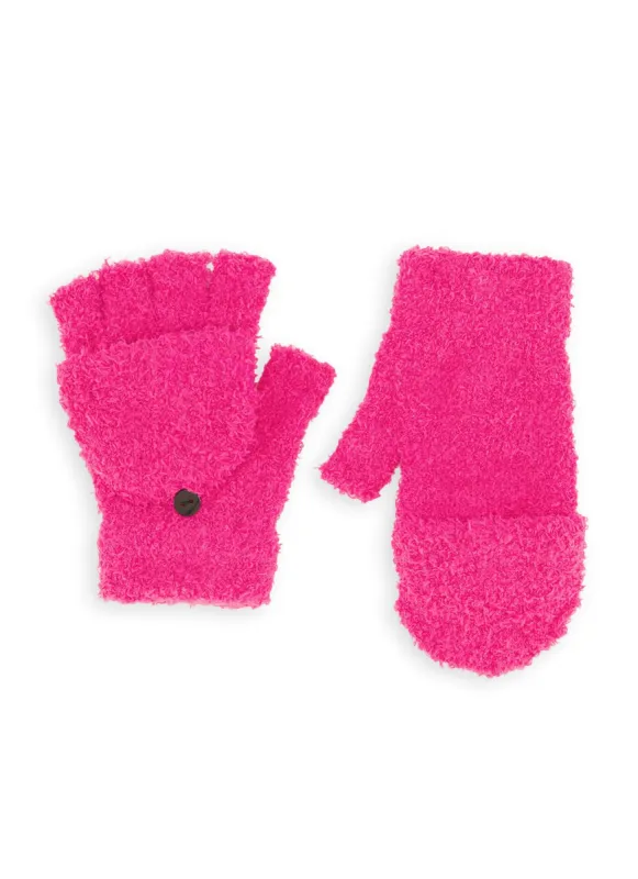 Cozy Button Detail Flip Top Gloves sold by Rainbow