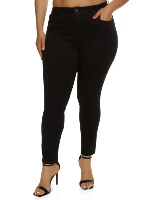 Plus Size WAX High Waist Push Up Skinny Jeans sold by Rainbow