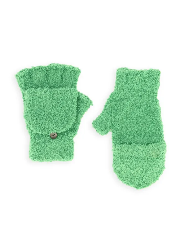 Cozy Button Detail Flip Top Gloves sold by Rainbow