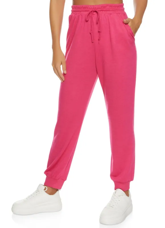 Solid French Terry Drawstring Joggers sold by Rainbow