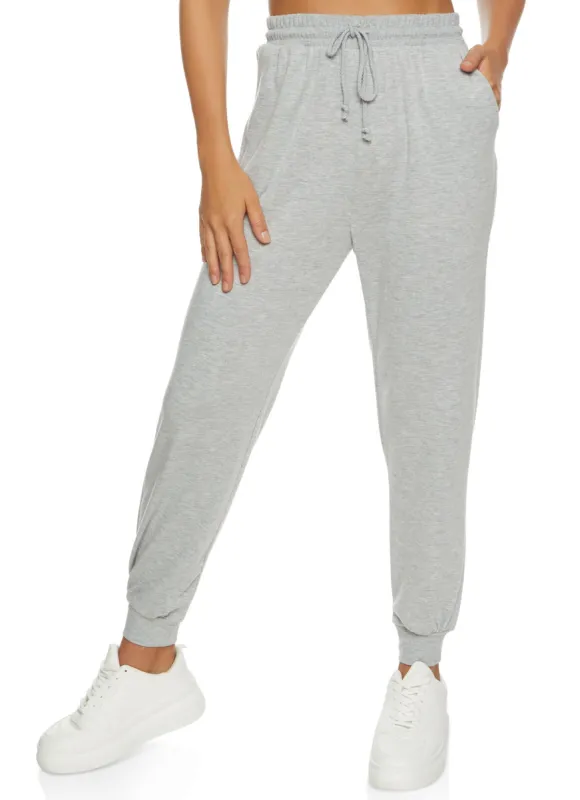 Solid French Terry Drawstring Joggers sold by Rainbow