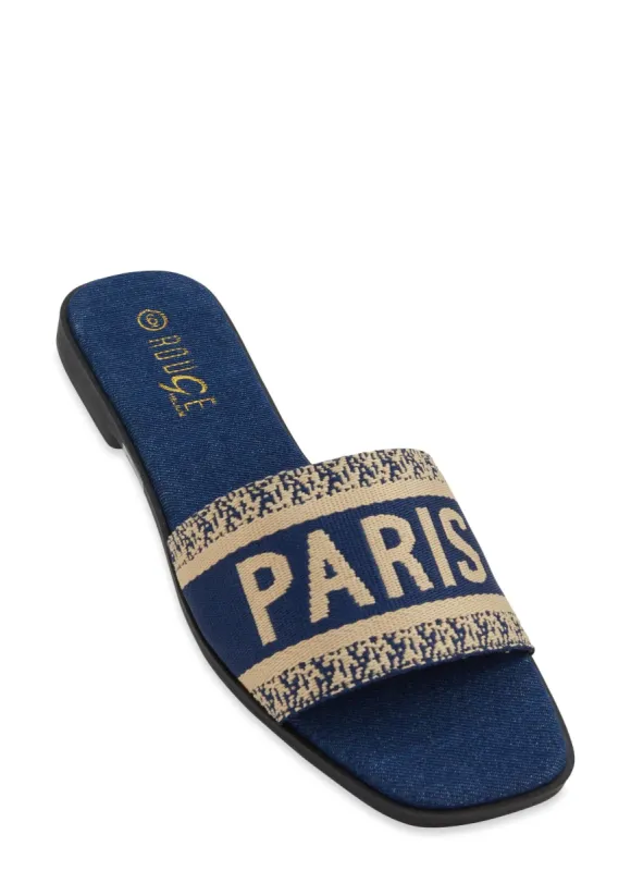 Paris Band Slide Sandals sold by Rainbow