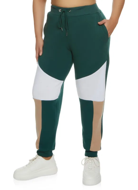 Plus Size Color Block Joggers sold by Rainbow