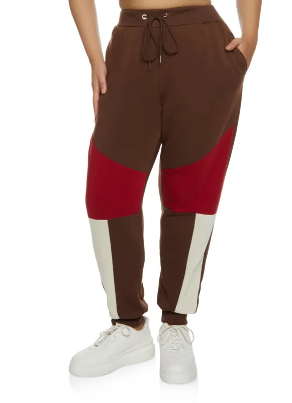 Plus Size Color Block Joggers sold by Rainbow