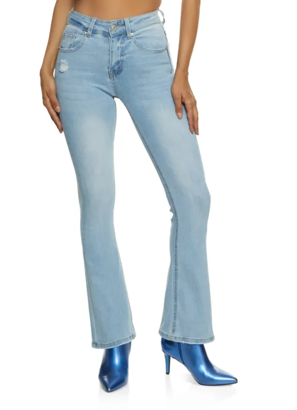 WAX Whiskered High Waist Boot Cut Jeans sold by Rainbow