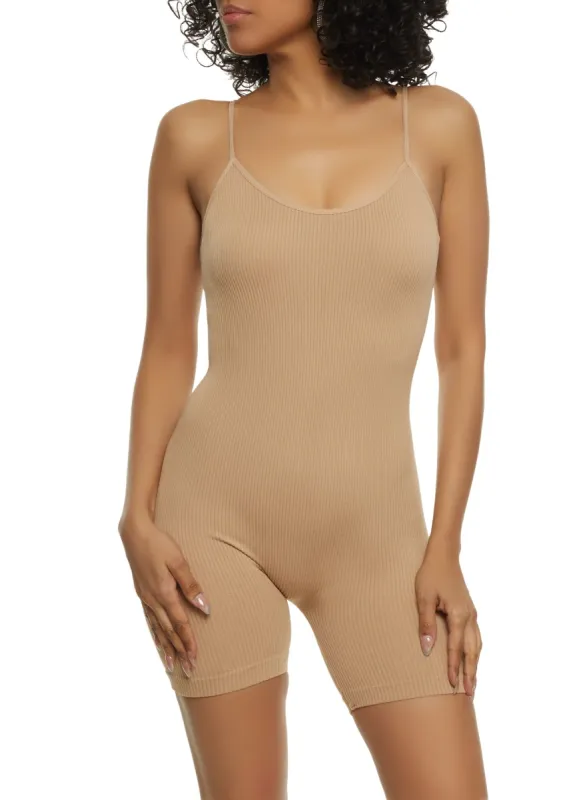 Seamless Ribbed Cami Romper sold by Rainbow