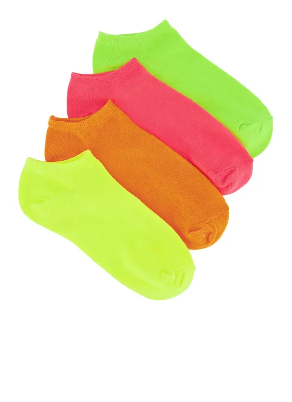 Neon Ankle Socks 4 Pack Size 10-13 sold by Rainbow